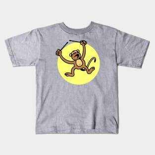 Monkey Drummer Kids T-Shirt